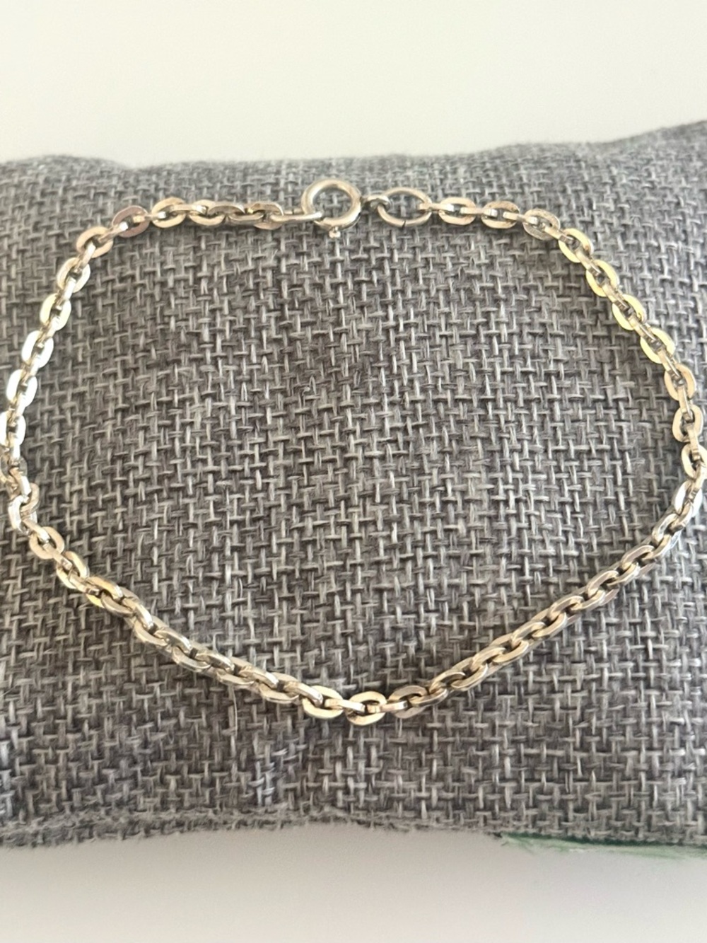 Estate Anklet Sterling Silver Rolo Chain Very Strong